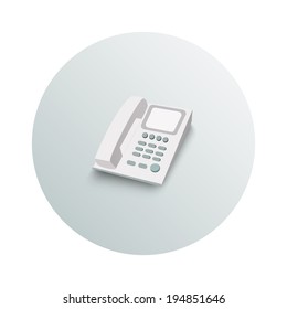 Landline phone business concept on white background. Office and business work elements