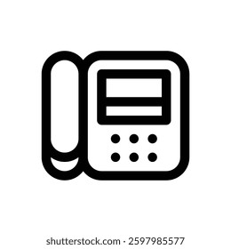 Landline phone. Editable stroke vector icon.