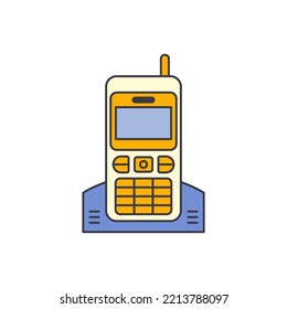 landline phone icon in color, isolated on white background 