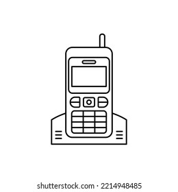 landline phone icon in line style icon, isolated on white background