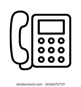 Landline phone icon on white background vector
Vector line icon office, work