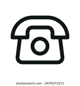 Landline phone isolated icon, retro telephone linear icon, home vintage phone outline vector icon with editable stroke