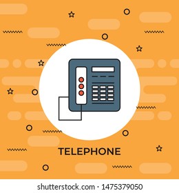 Landline phone vector line icon
