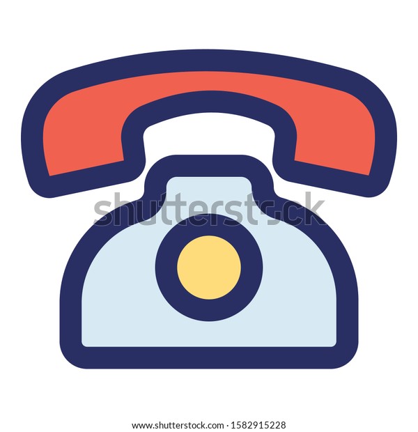 Landline Set Isolated Vector Outline Icon Stock Vector (Royalty Free ...