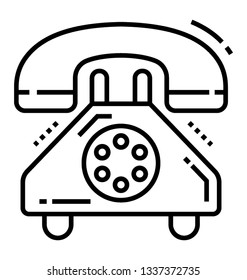 A landline telephone also called retro phone