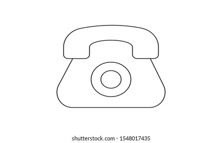 Landline telephone icon . Communication local vintage.