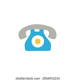 landline telephone, rotary phone icon in color icon, isolated on white background 