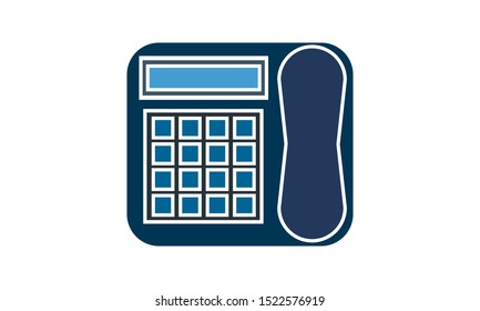 Landline telephone vector icon.  Simple flat symbol. Perfect  pictogram illustration on white background.
