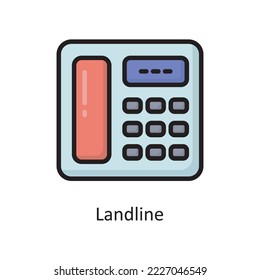Landline Vector Filled Outline Icon Design illustration. Housekeeping Symbol on White background EPS 10 File