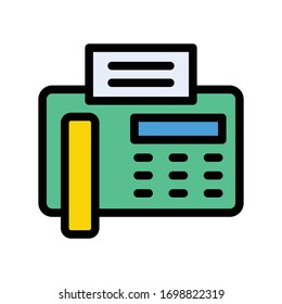 landline vector flat color icon 