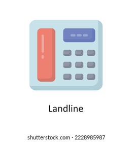 Landline Vector Flat Icon Design Illustration. Symbol für Wohnungsbau auf weißem Hintergrund EPS10-Datei