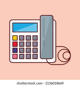 landline Vector illustration on a transparent background. Premium quality symmbols. Vector line flat icons for concept and graphic design. 