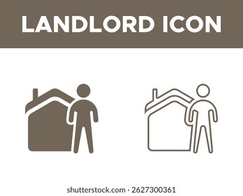 landlord Icon Set, landlord Icono sólido y línea.