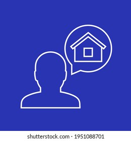 landlord or owner icon, line vector