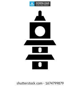 landmark big ben icon or logo isolated sign symbol vector illustration - high quality black style vector icons
