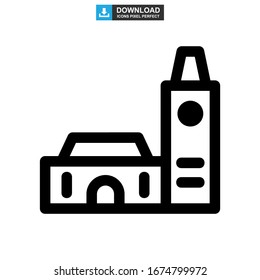 landmark big ben icon or logo isolated sign symbol vector illustration - high quality black style vector icons
