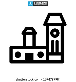 landmark big ben icon or logo isolated sign symbol vector illustration - high quality black style vector icons
