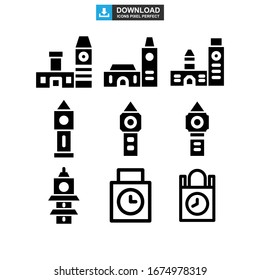 landmark big ben icon or logo isolated sign symbol vector illustration - Collection of high quality black style vector icons
