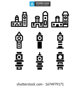 landmark big ben icon or logo isolated sign symbol vector illustration - Collection of high quality black style vector icons
