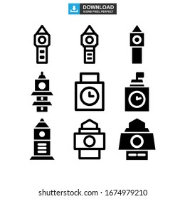 landmark big ben icon or logo isolated sign symbol vector illustration - Collection of high quality black style vector icons

