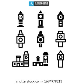 landmark big ben icon or logo isolated sign symbol vector illustration - Collection of high quality black style vector icons

