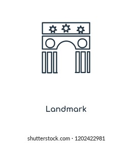 Landmark concept line icon. Linear Landmark concept outline symbol design. This simple element illustration can be used for web and mobile UI/UX.