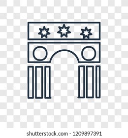 Landmark concept vector linear icon isolated on transparent background, Landmark concept transparency concept in outline style