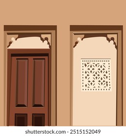 marco, construção, arte, vintage, herança, dubai, islam, velho, decoração, ásia, aldeia, leste, céu, histórico, parede, janela, arco, arabesco, pedra, cultura, meio, design, árabe, decoração