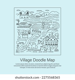 Landmark-Doodmap handgezeichnet 