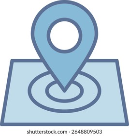 Icono de tono azul lleno de Lugar famoso