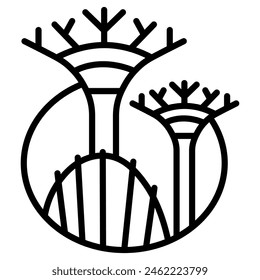 Landmark Gardens icon line vector illustration