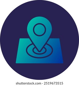 Landmark Glyph Circle Gradient Icon
