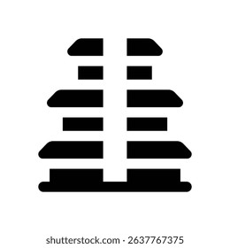 landmark glyph icon. Strong and solid vector icon for websites, mobile interfaces, presentations, and visual branding. High quality and easy to edit.