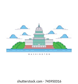 Landmark holiday vector icon logo design illustration
