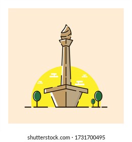 Landmark Icon MONAS vector logo