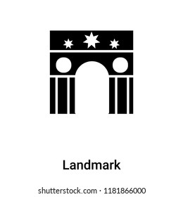 Landmark icon vector isolated on white background, logo concept of Landmark sign on transparent background, filled black symbol