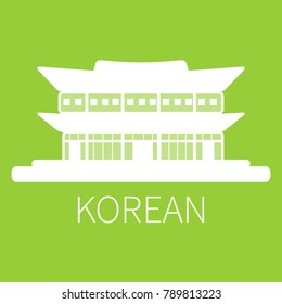 Landmark icons. Korean Temple. Line Silhouette Design . Vector illustration