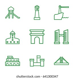 Landmark icons set.  