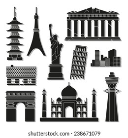 Landmark icons set great for any use. Vector EPS10.