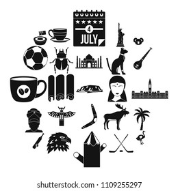Landmark icons set. Simple set of 25 landmark vector icons for web isolated on white background