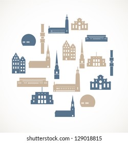 Landmark icons - Stockholm
