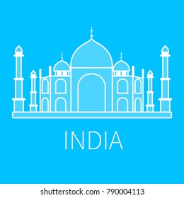 Landmark icons. Taj Mahal vector design. Line Silhouette Design . Vector illustration