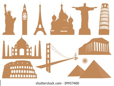 Landmark Icons. Vector Illustration