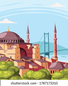 Ilustración vectorial de la Santa Sofía de Estambul