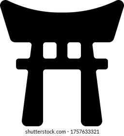 landmark japan shrine icon vector for web and apps