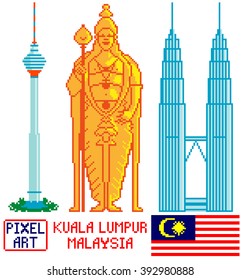 Landmark Kuala Lumpur, Malaysia in pixel art