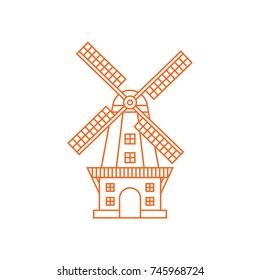 Landmark Mill Complex icon logo vector design illustration
