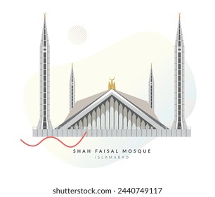 Denkmal - Faisal Moschee Islamabad - Pakistan - Stockabbildung als EPS 10 Datei