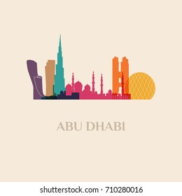 Landmark and monument isolated silhouette Abu Dhabi city vector