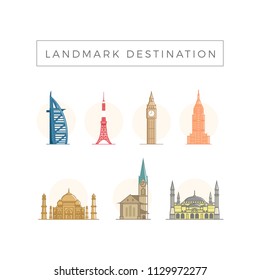 landmark outline with color